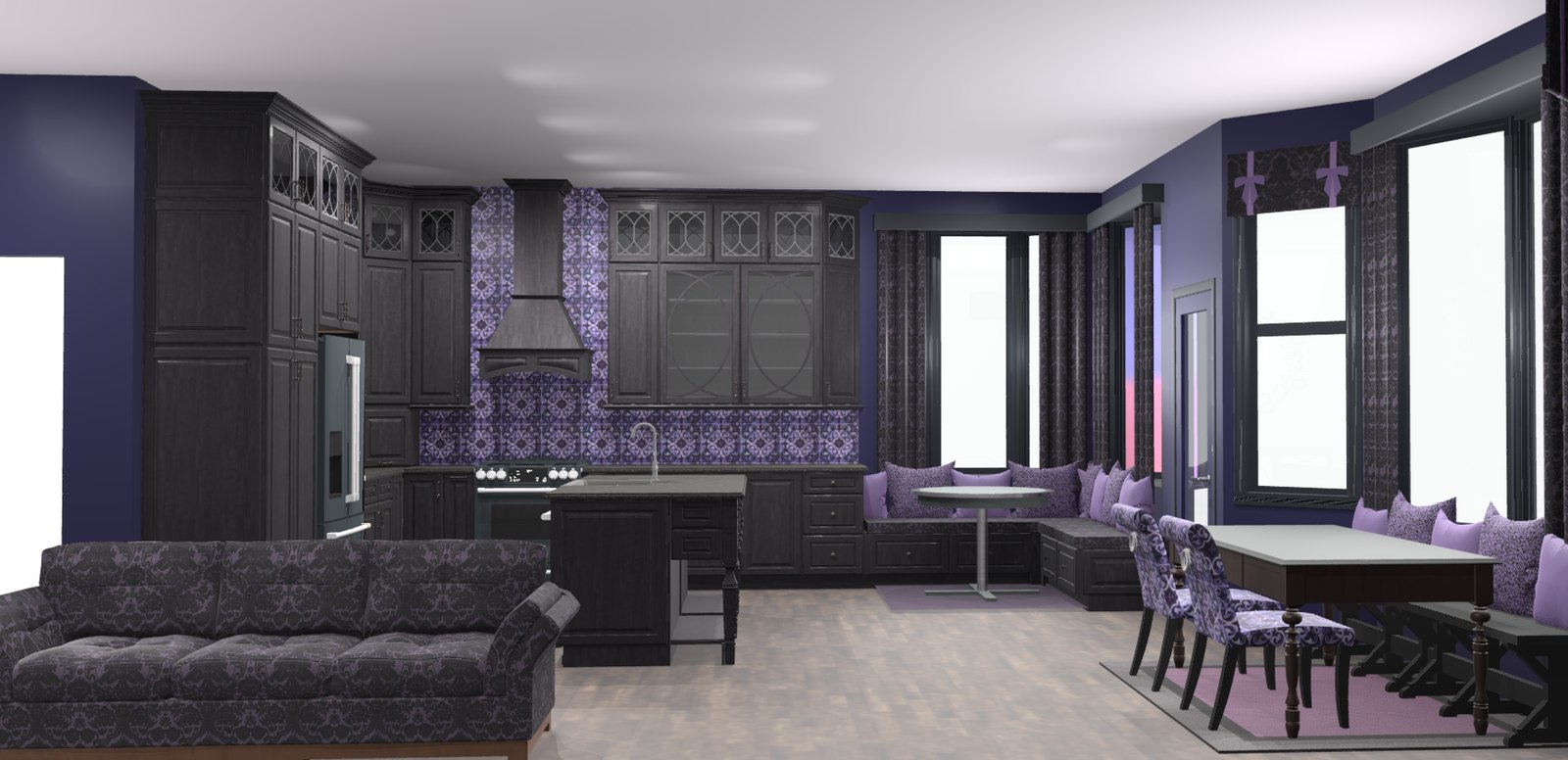 Gothic inspired kitchen design challenge render